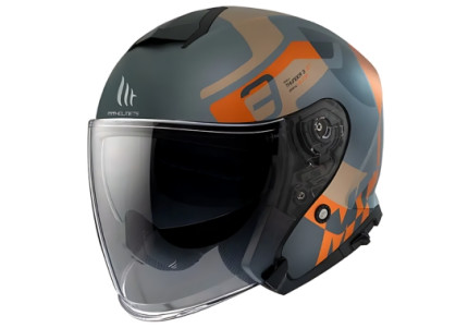 Мотошолом MT THUNDER 3 Jet Silton С4 Matt Orange