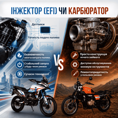Інжектор EFI чи карбюратор: які мотоцикли обрати у 2026 році